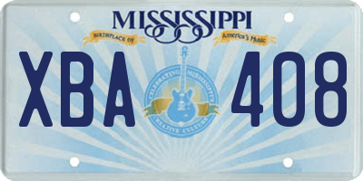 MS license plate XBA408