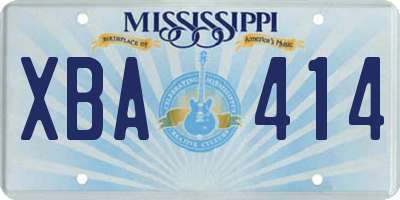 MS license plate XBA414