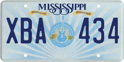 MS license plate XBA434