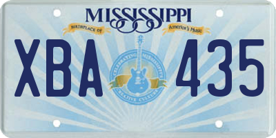 MS license plate XBA435