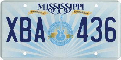 MS license plate XBA436