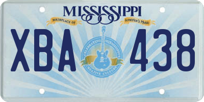 MS license plate XBA438