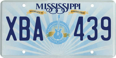MS license plate XBA439