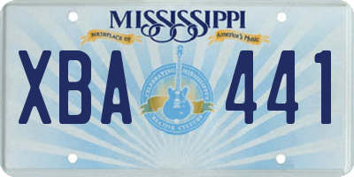 MS license plate XBA441