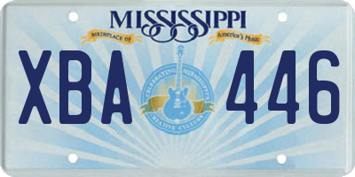 MS license plate XBA446