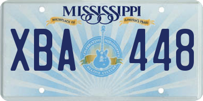 MS license plate XBA448