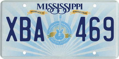MS license plate XBA469