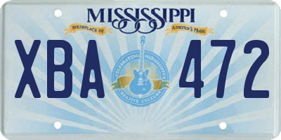 MS license plate XBA472