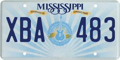 MS license plate XBA483