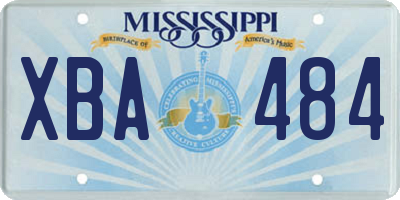 MS license plate XBA484