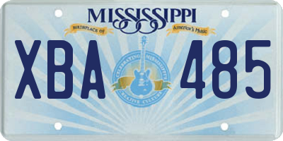 MS license plate XBA485