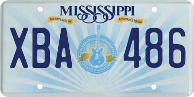 MS license plate XBA486