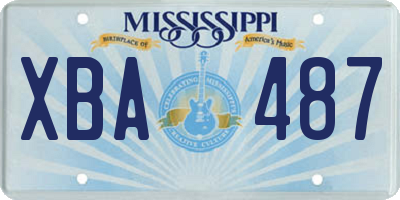 MS license plate XBA487