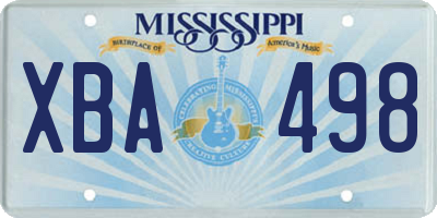 MS license plate XBA498
