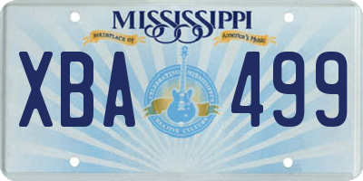 MS license plate XBA499
