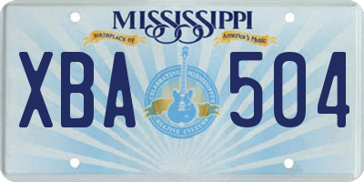 MS license plate XBA504