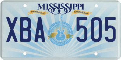 MS license plate XBA505