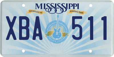 MS license plate XBA511