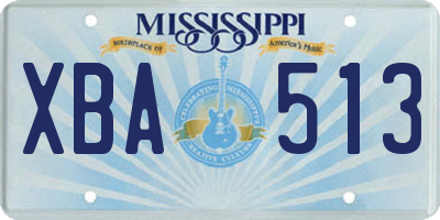 MS license plate XBA513