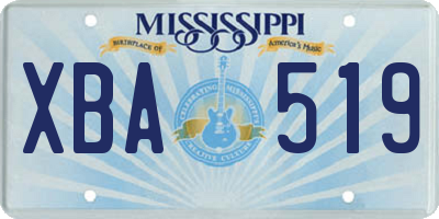 MS license plate XBA519