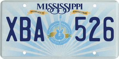 MS license plate XBA526