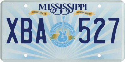 MS license plate XBA527