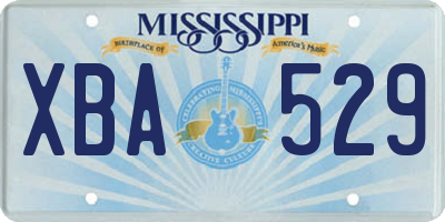 MS license plate XBA529