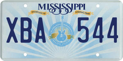MS license plate XBA544