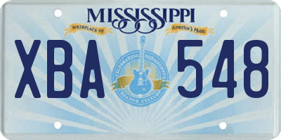 MS license plate XBA548