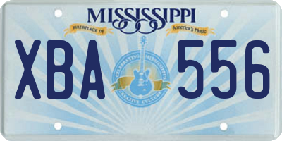 MS license plate XBA556