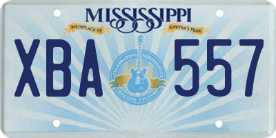 MS license plate XBA557