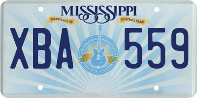MS license plate XBA559