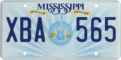 MS license plate XBA565