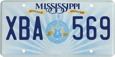 MS license plate XBA569