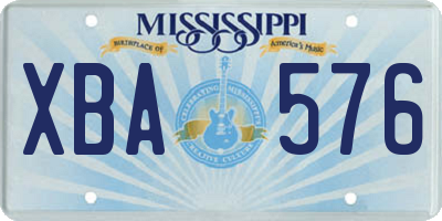 MS license plate XBA576