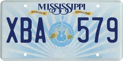 MS license plate XBA579