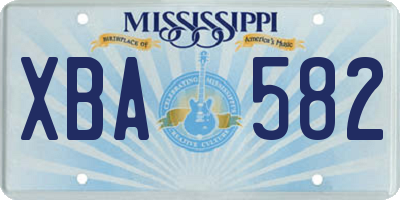 MS license plate XBA582