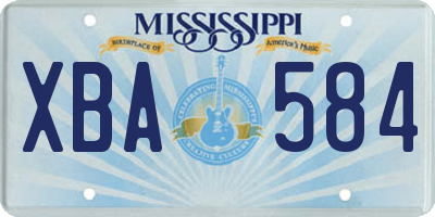MS license plate XBA584