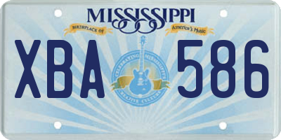 MS license plate XBA586
