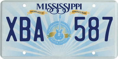 MS license plate XBA587