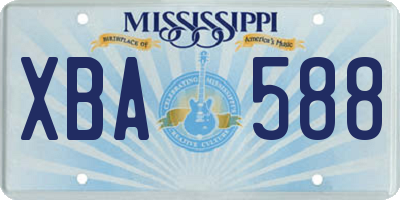 MS license plate XBA588