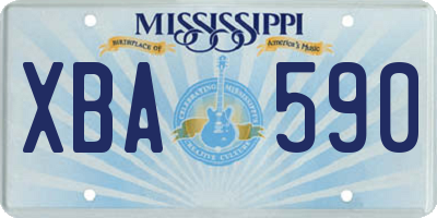 MS license plate XBA590