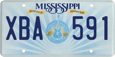 MS license plate XBA591