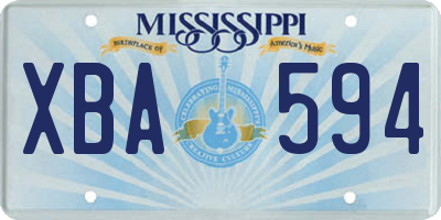 MS license plate XBA594