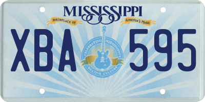 MS license plate XBA595