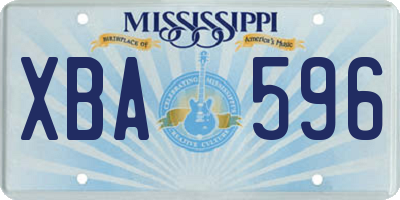 MS license plate XBA596
