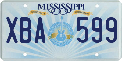MS license plate XBA599