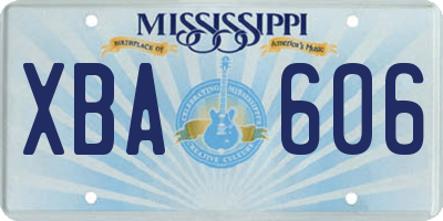 MS license plate XBA606