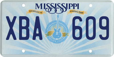 MS license plate XBA609
