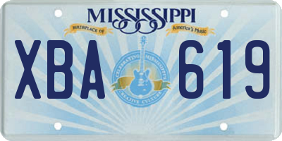 MS license plate XBA619